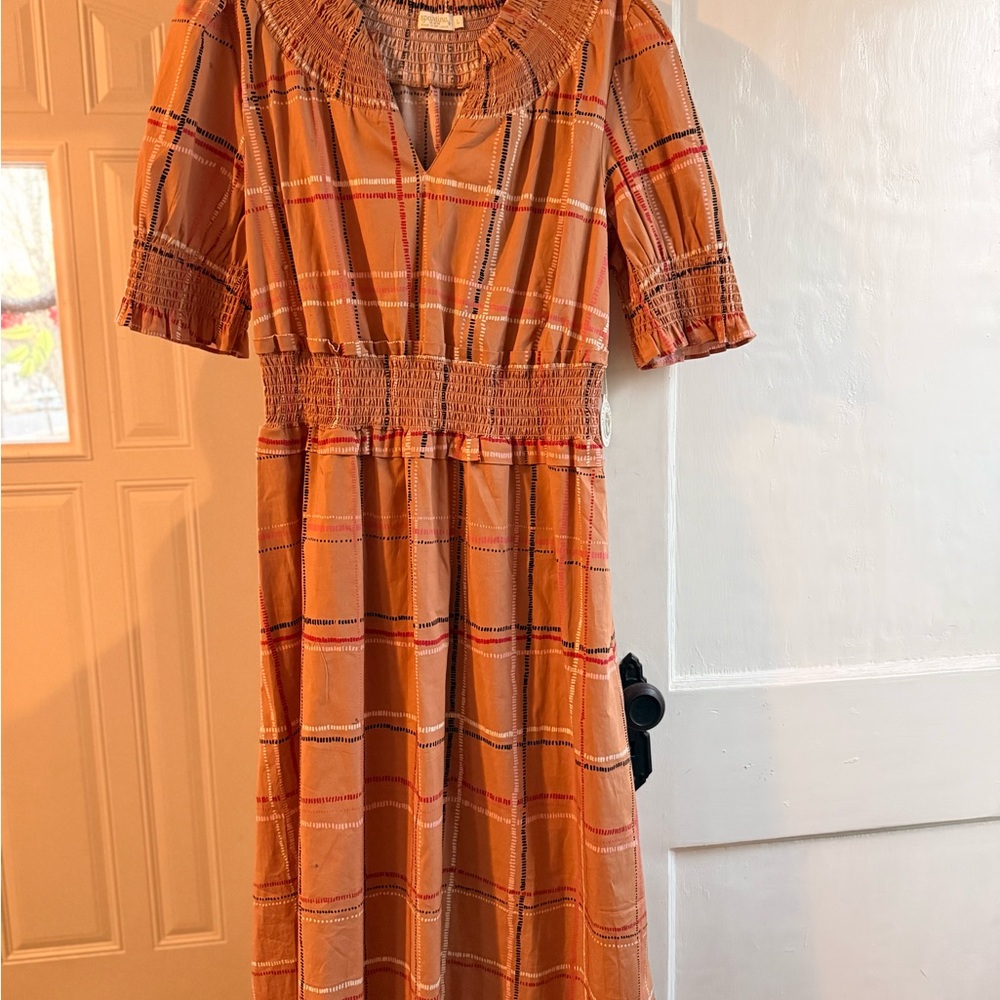 Spartina 449 Terracotta Check Maxi Dress - Picture 3 of 9